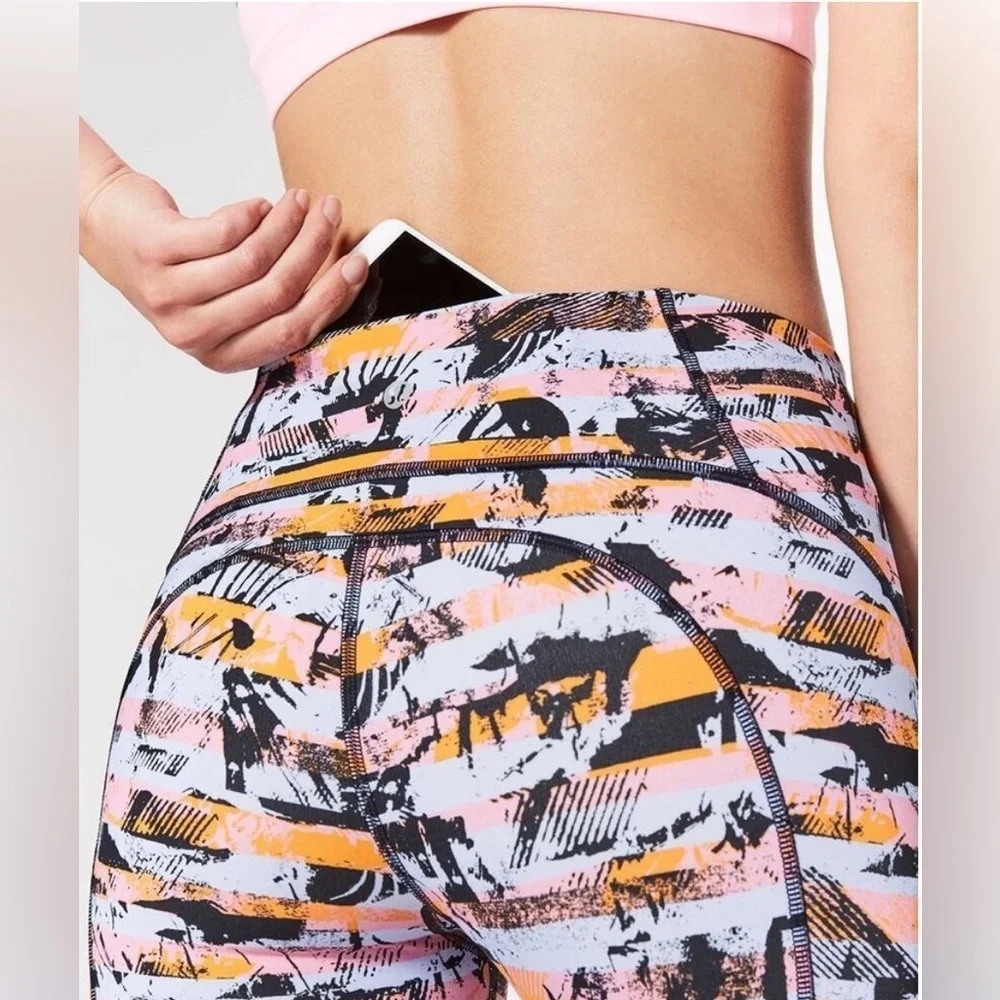 Lululemon Sun Runner Crop Inversion Multi Color Cropped Leggings